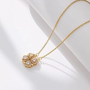 Gold and Silver Dainty Necklace with Geometric Pendants